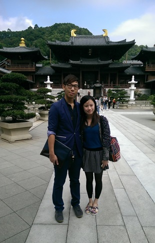 This couple visited Chi Lin Nunnery, a Buddhist temple